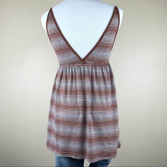 Ella Moss} Retro Vibe V-Neck Striped Baby Doll Top - Picture 4 of 6